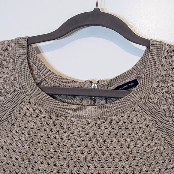 American Eagle Wool Blend Neutral Soft Taupe Light Brown Size Small - Picture 3 of 13